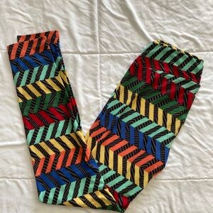 LuLaRoe Colorful Chevron Womens Leggings